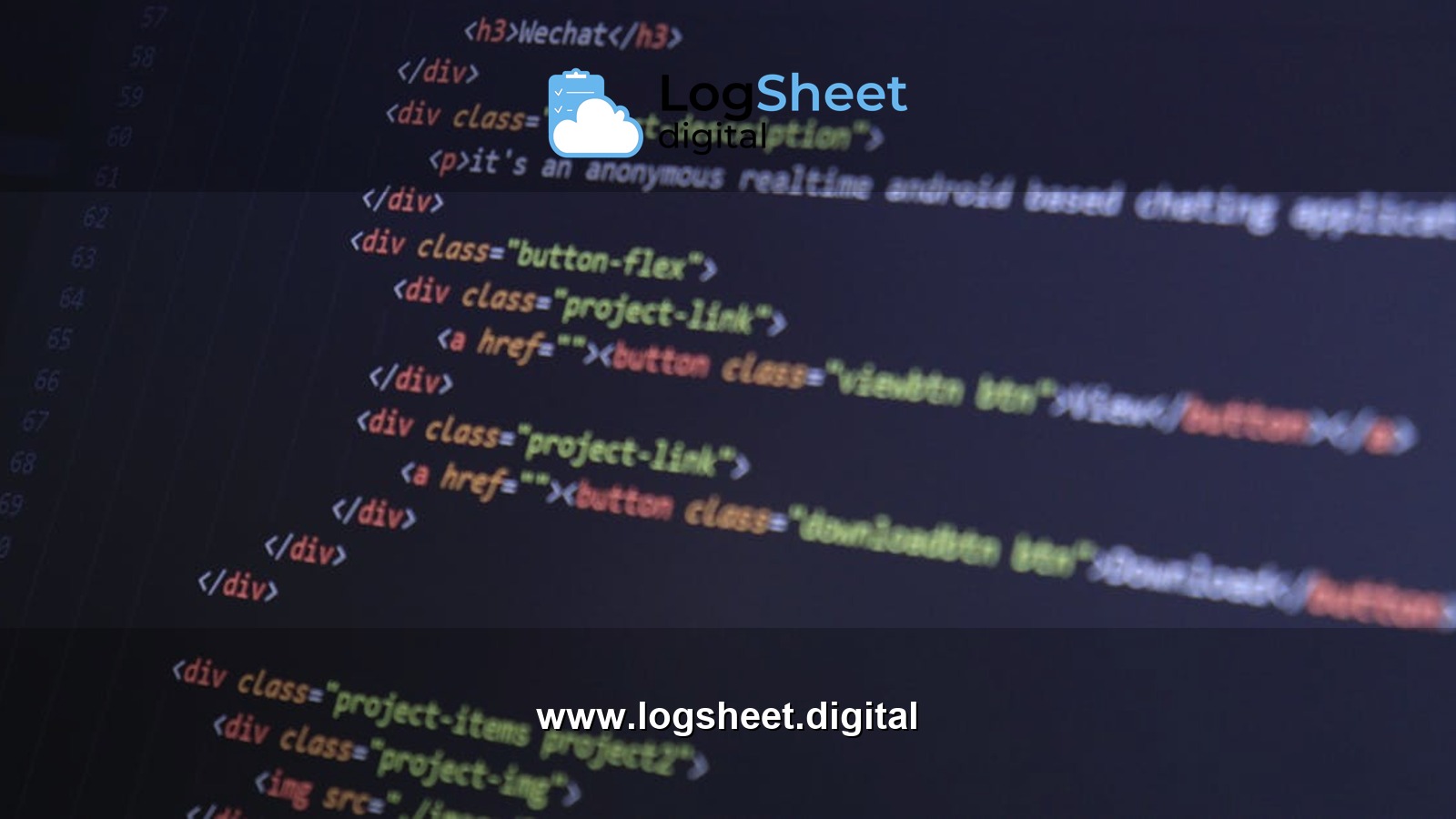 Close-up of HTML code with syntax highlighting on a computer monitor.