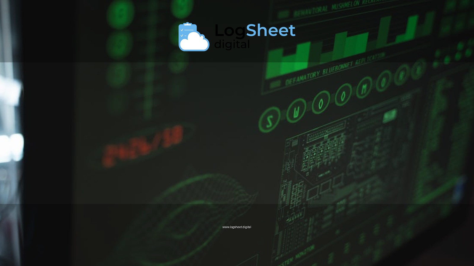 Close-up view of a computer displaying cybersecurity and data protection interfaces in green tones.