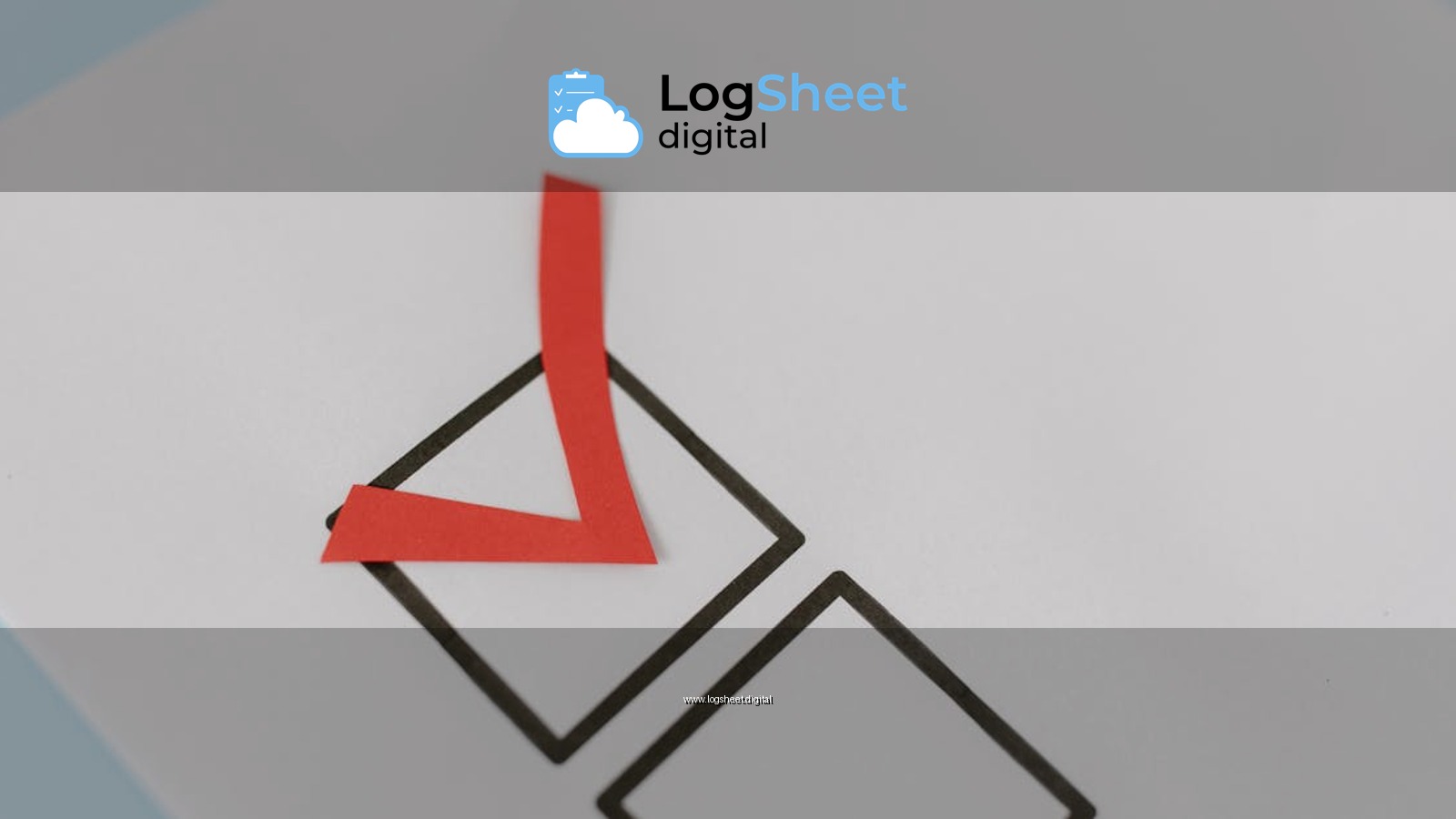 Close-up of a red check mark on a crisp white paper with black boxes, symbolizing completion.