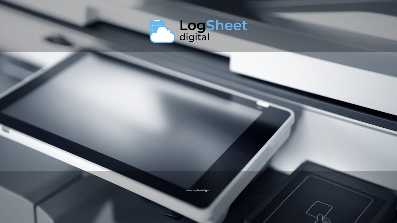 Close-up of a modern printer with a touchscreen interface in a professional office setting.