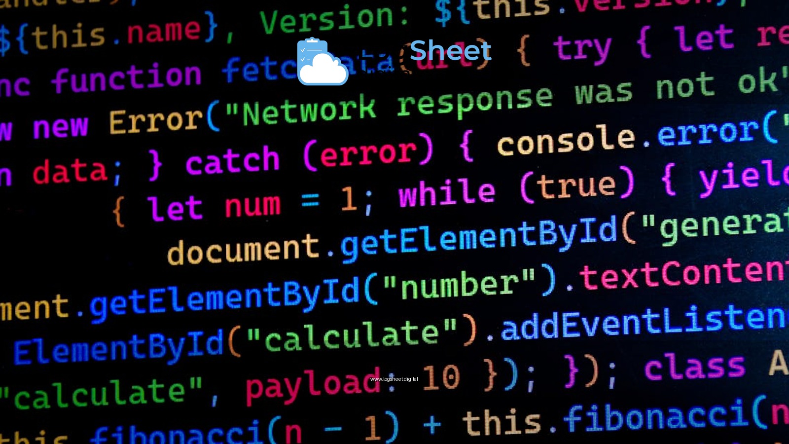 Close-up of colorful JavaScript code displayed on a computer monitor, ideal for tech-themed projects.