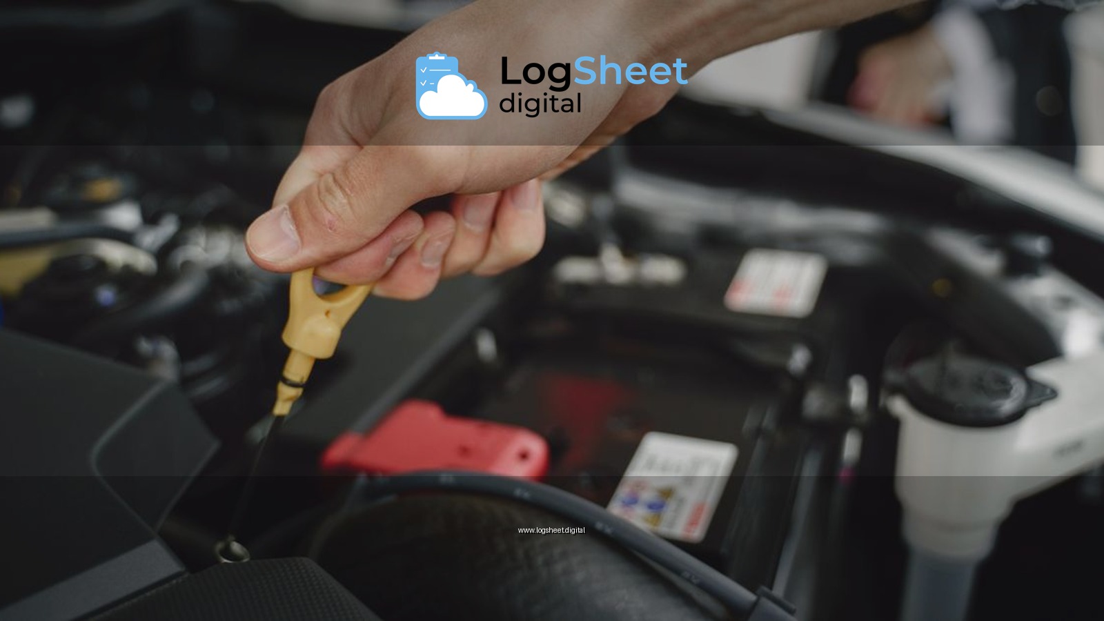 Hand checking oil dipstick in a car engine bay for maintenance and diagnostics.