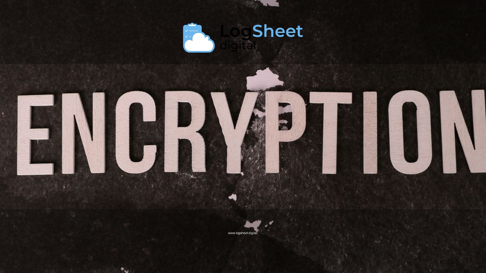 Black and white abstract image with the word 'ENCRYPTION' prominently displayed.