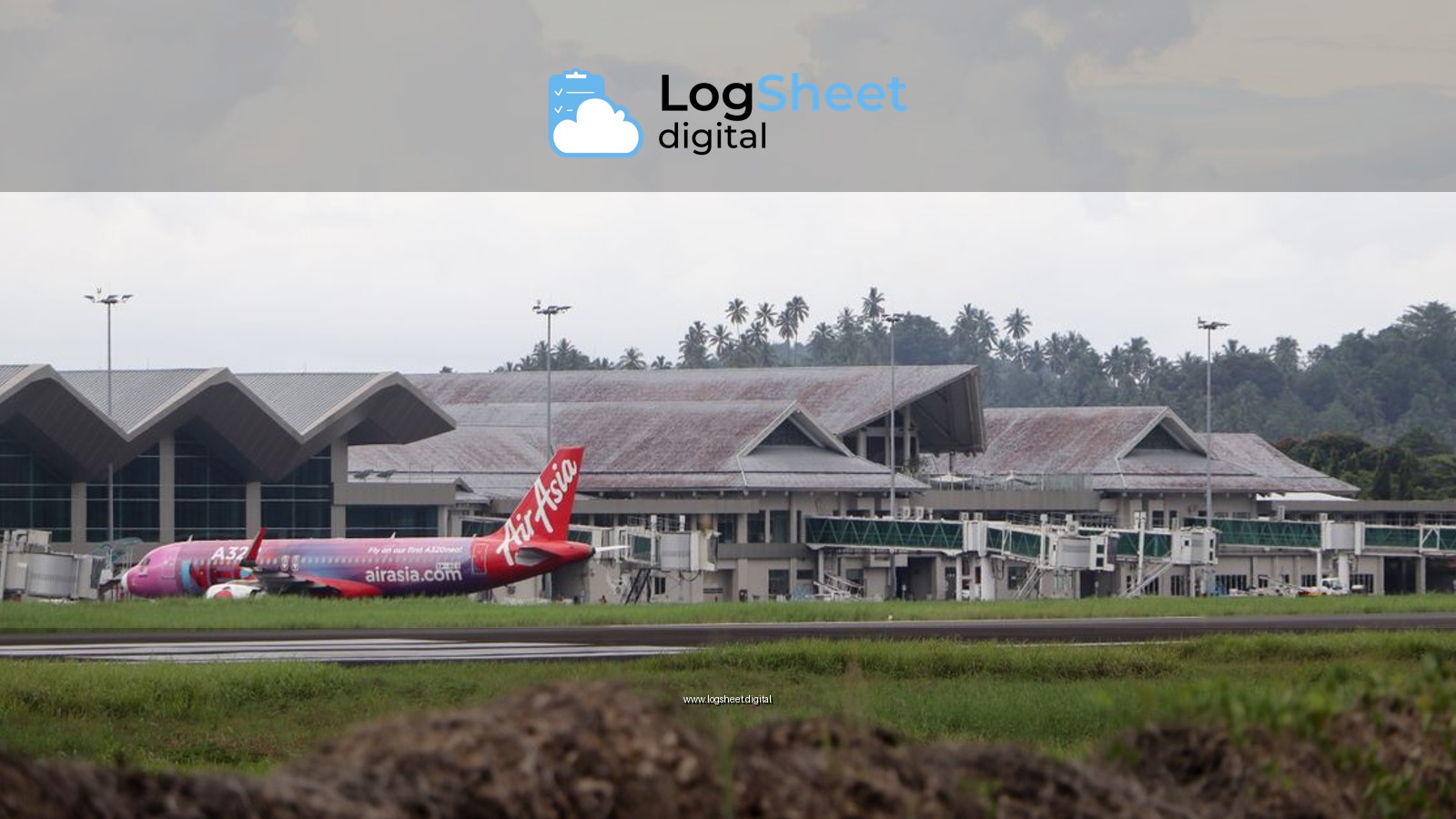 Airasia aircraft parked at Sam Ratulangi Airport, Manado, Indonesia.
