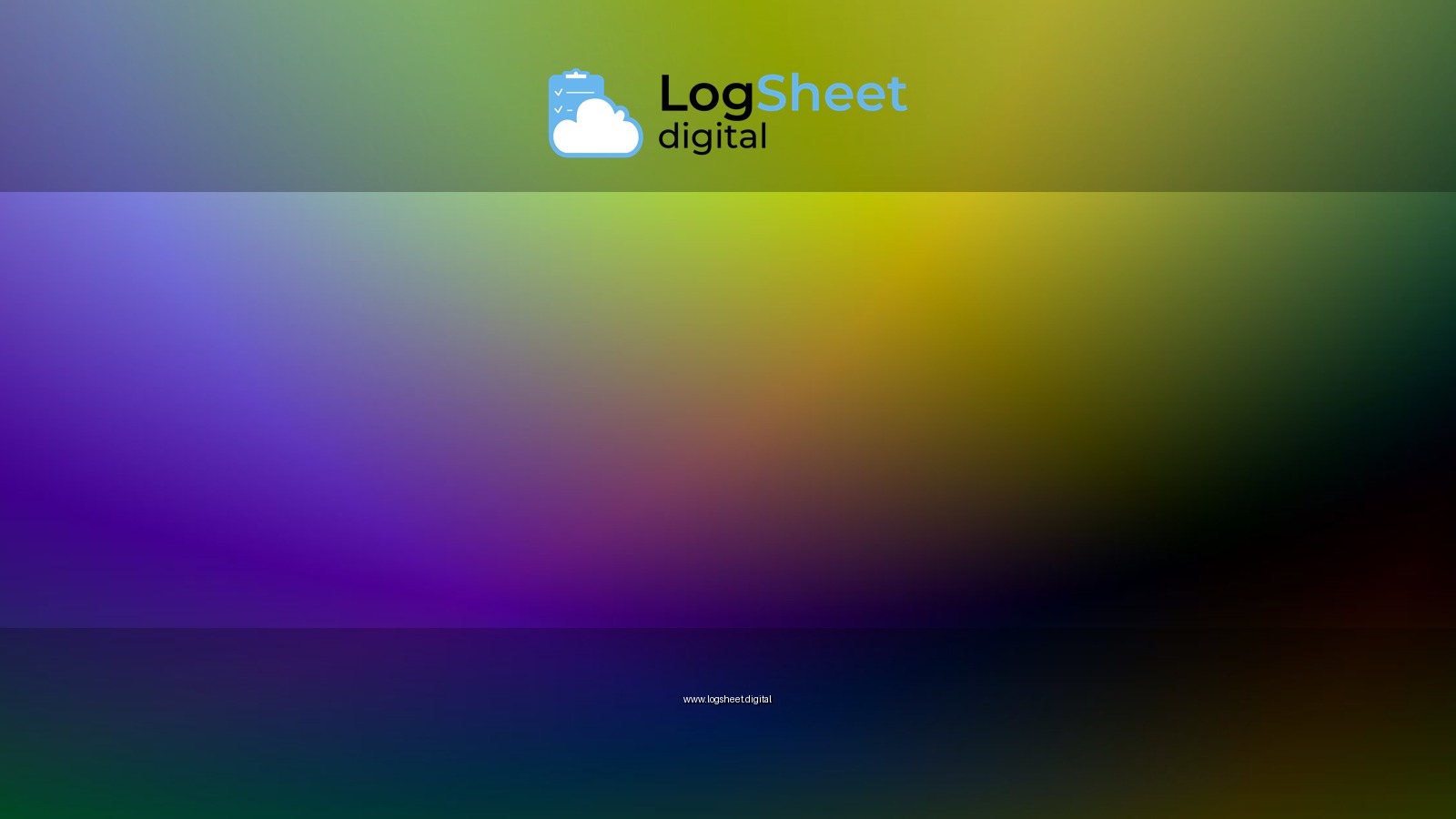 A dynamic and colorful gradient background blending green, purple, and yellow hues.