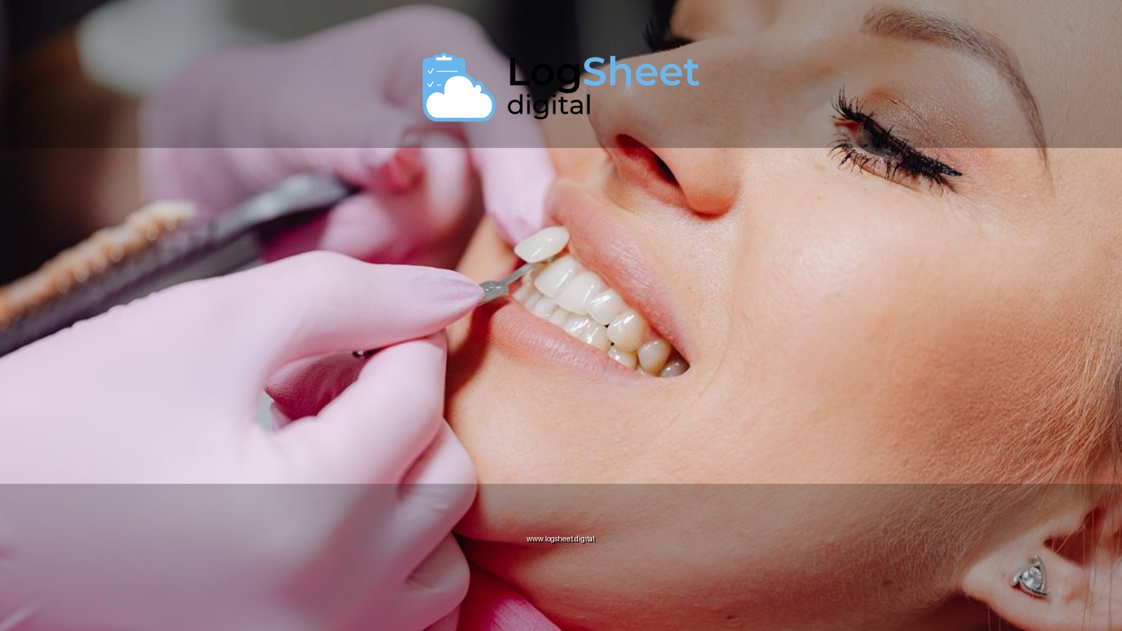 A close-up of a woman receiving dental veneers, showcasing detail and precision.