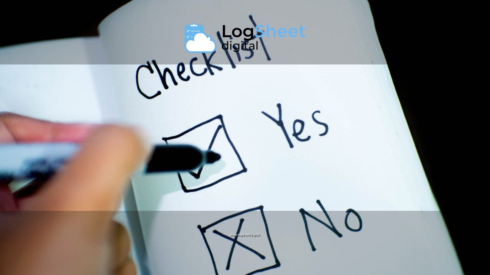 A notebook featuring a checklist with a marked 'Yes' box, captured in a close-up shot.